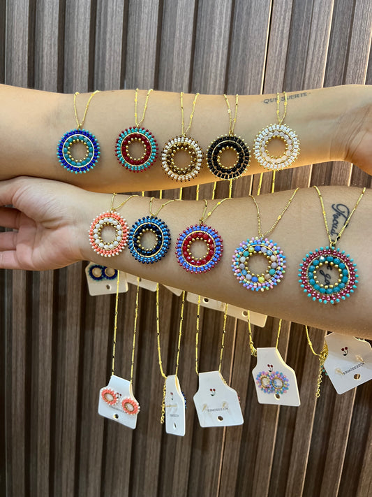 Juego Tejido Cadena + Topos Tejidos (Colores surtidos)