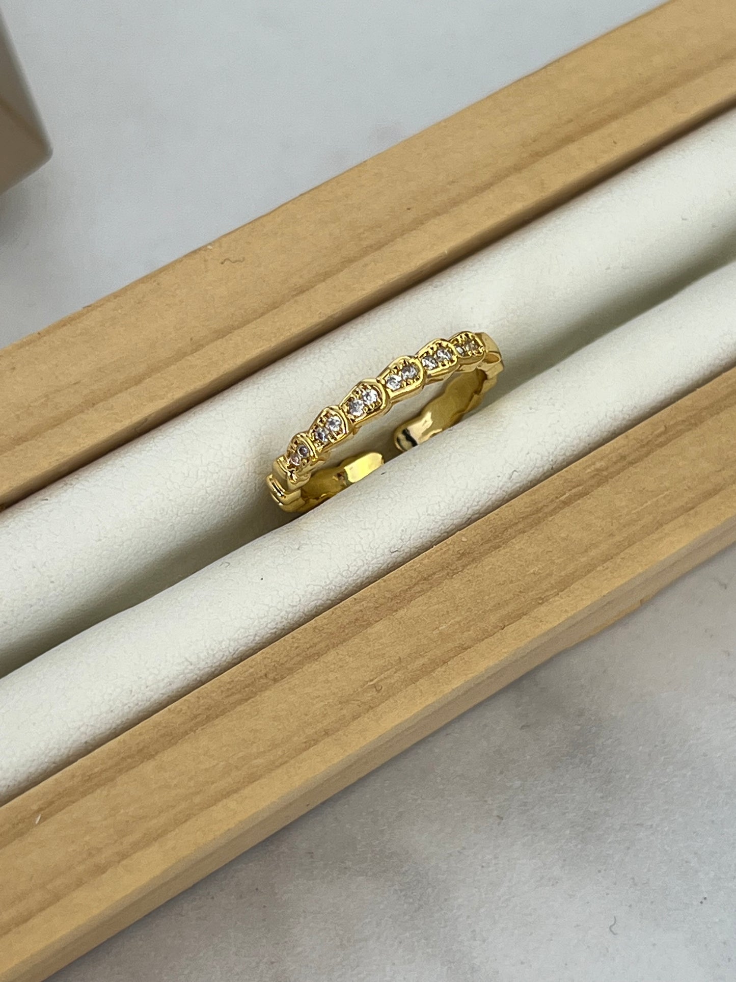 Anillo graduable rodio brillantes