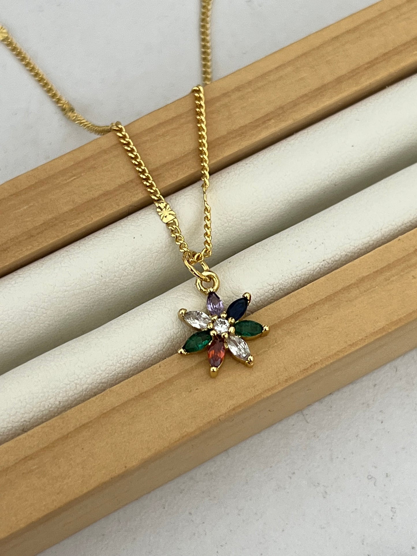 Cadena Rodio florecita colores