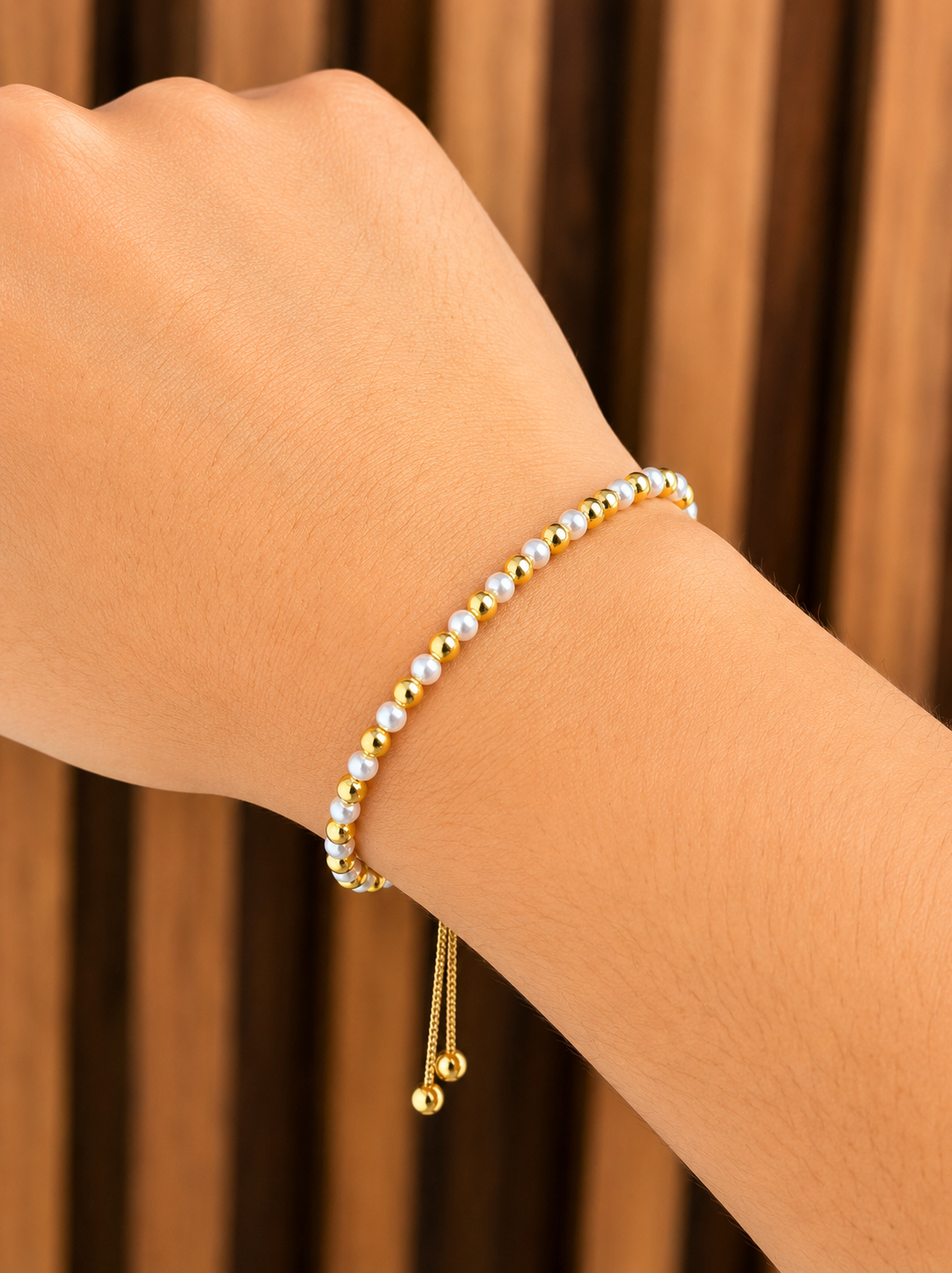 Pulsera perla y balín #3