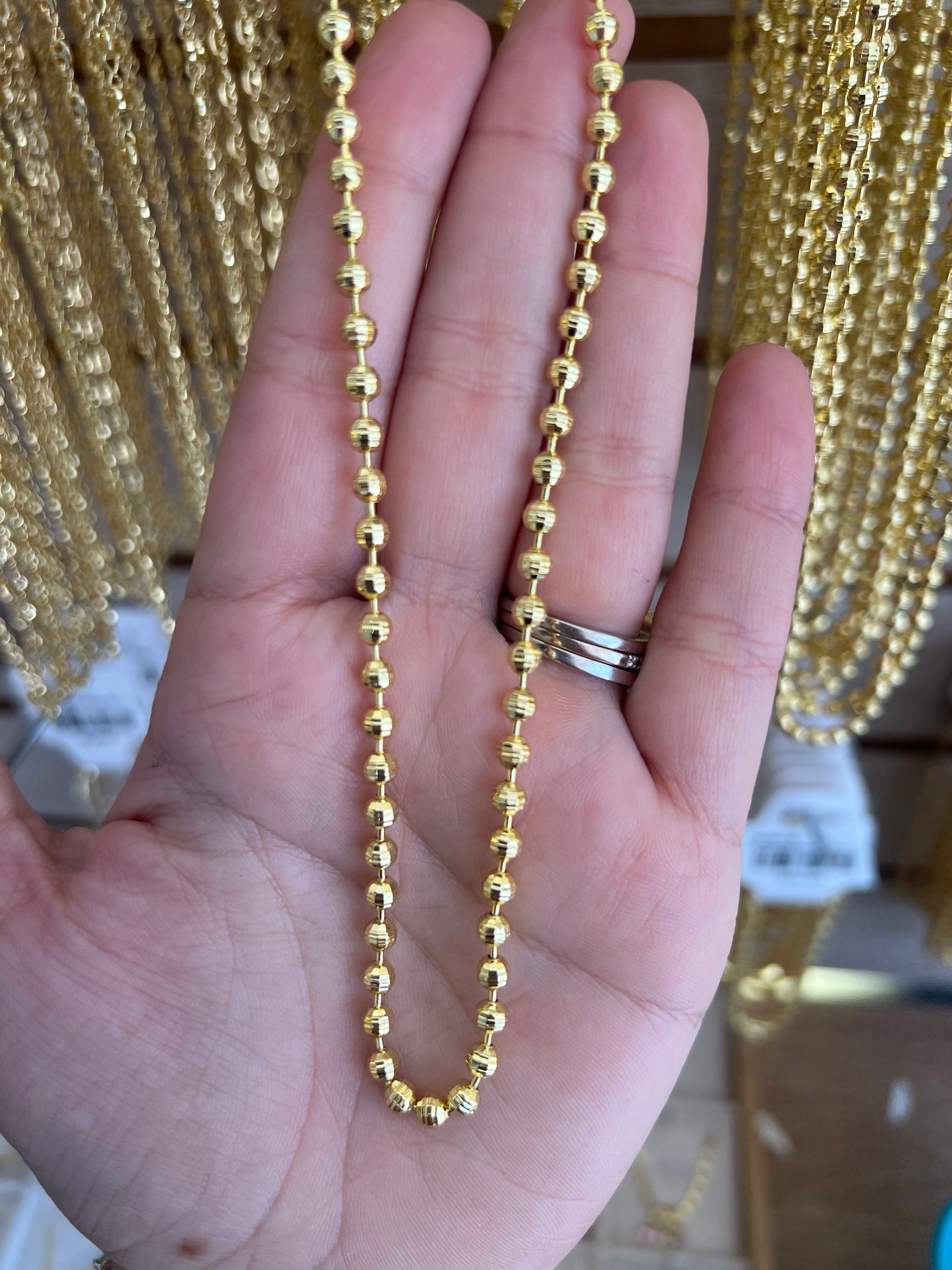 cadena rodio balin separado diamantado