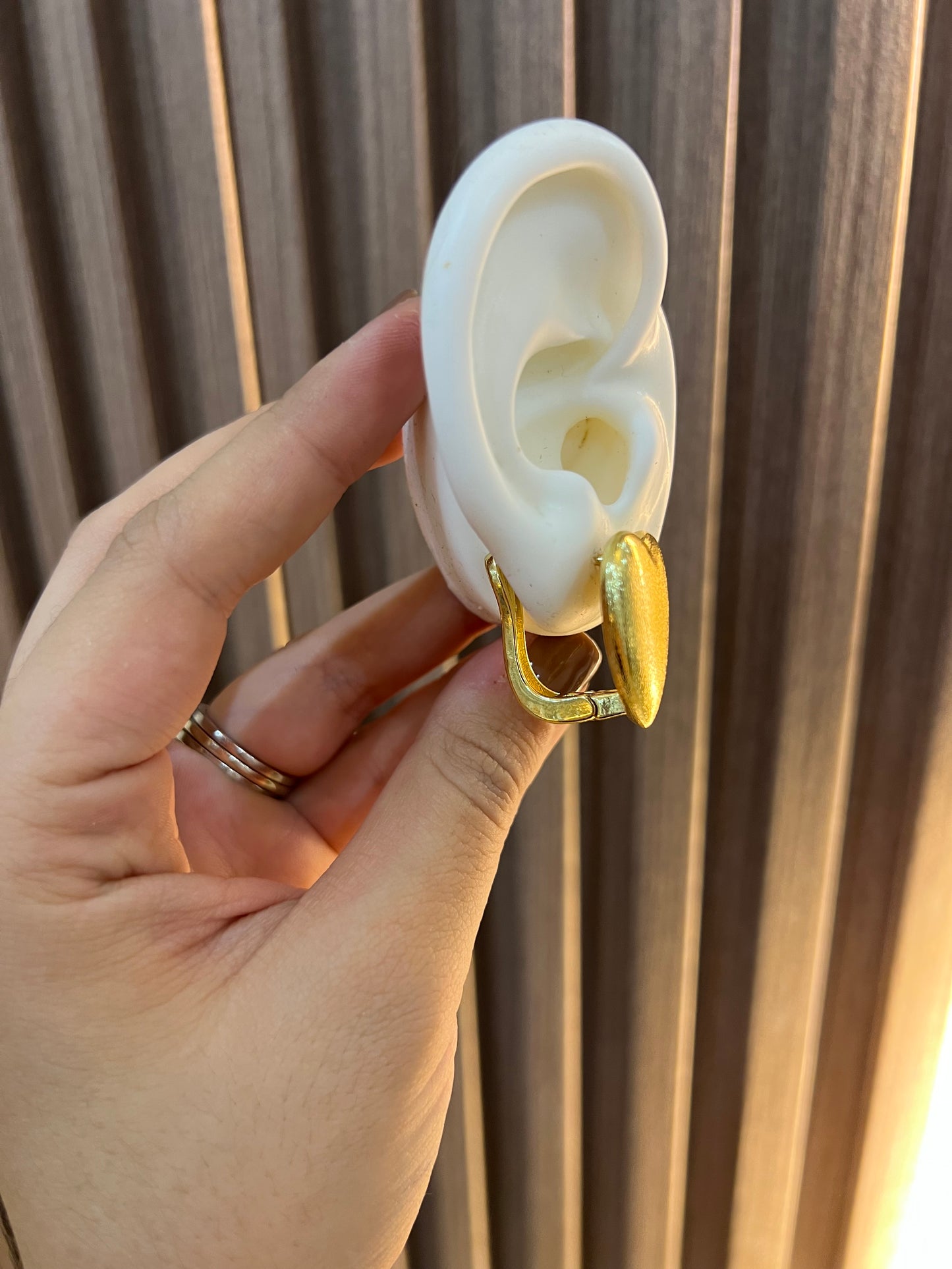 Arete Maxi topo corazón rodio