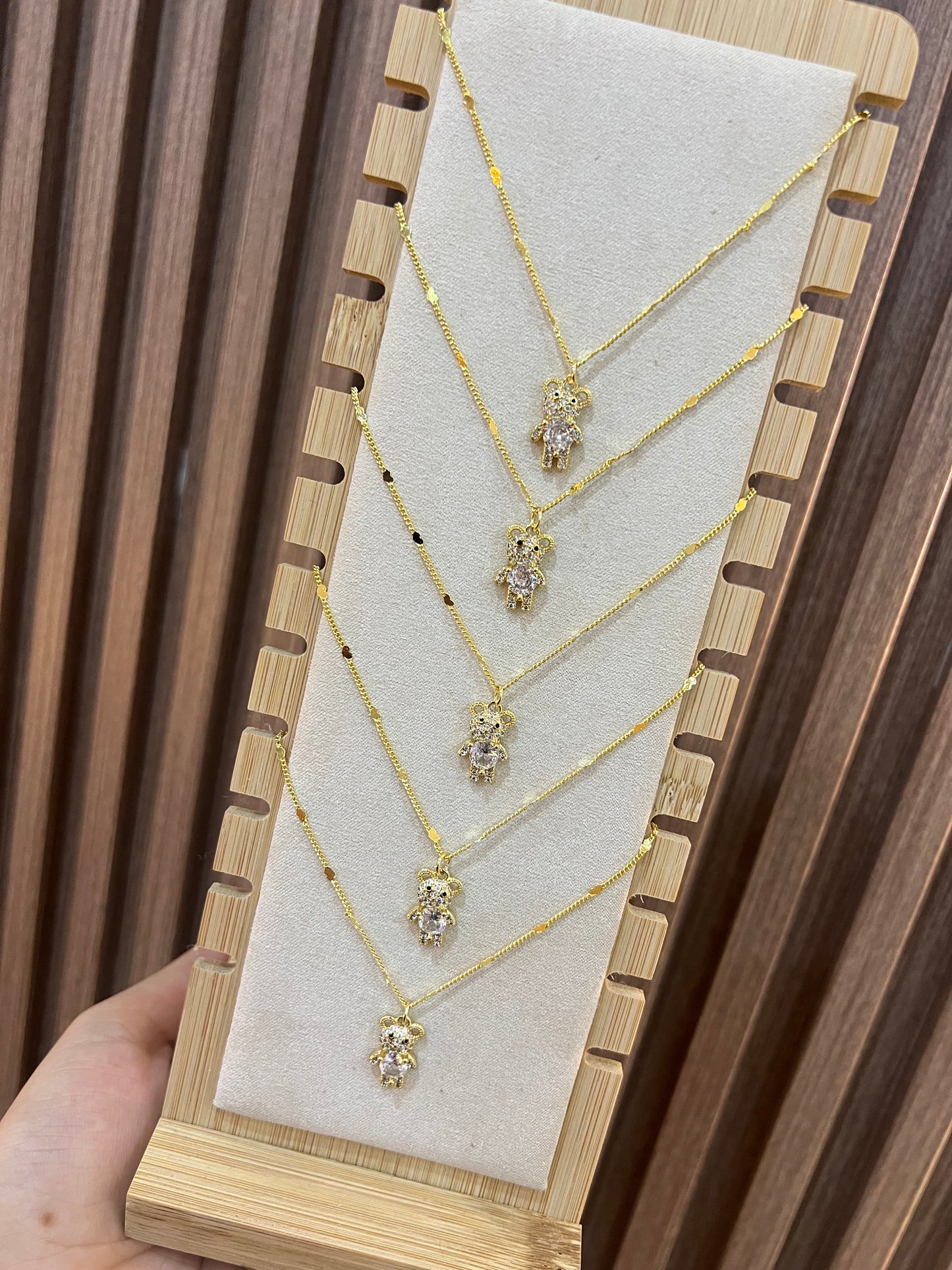Cadena osito peque brillante
