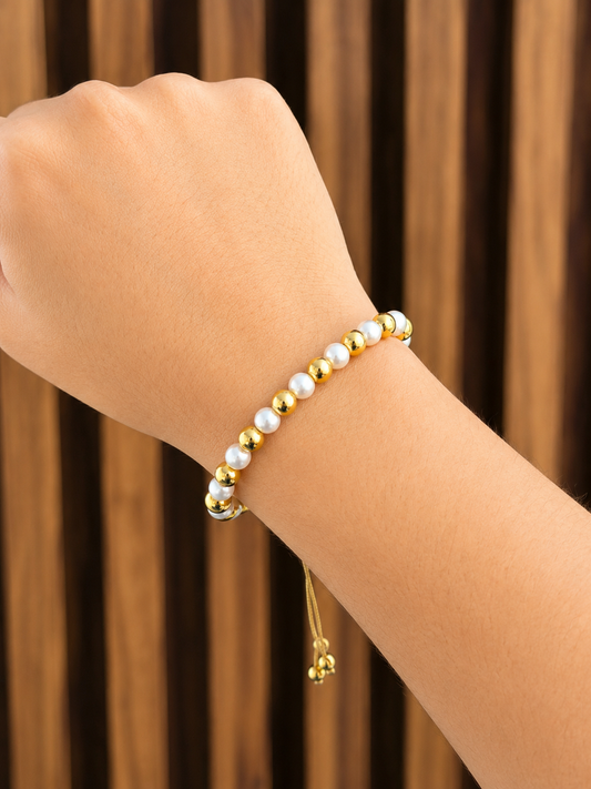 Pulsera perla y balin #5