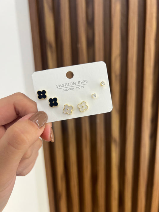 Topo trébol negro y blanco clásico