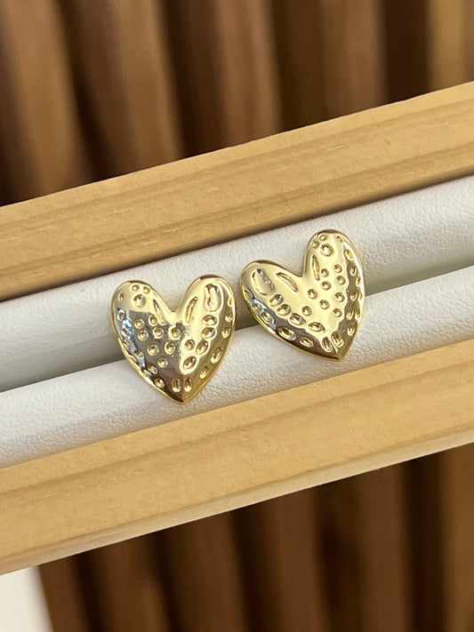 Topo corazón delgado dorado