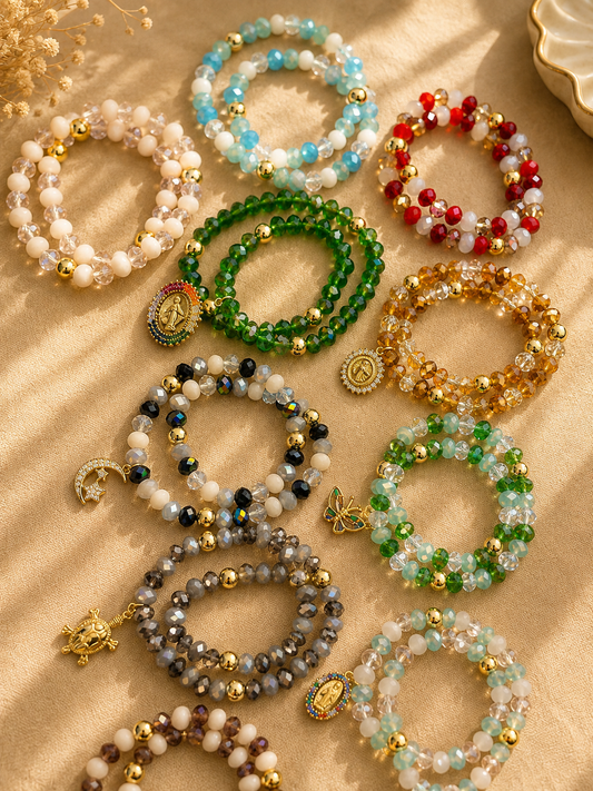 Pulsera doble muranos (dije SURTIDO)