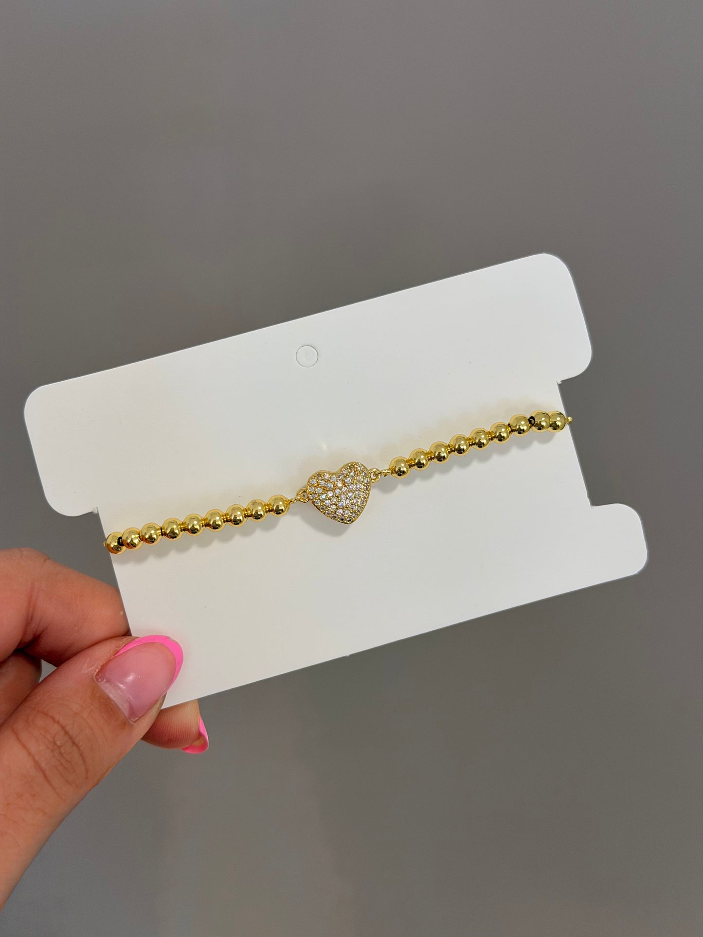 Pulsera corazón mediano circones
