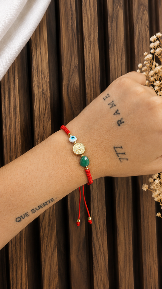 Pulsera tejida san Benito