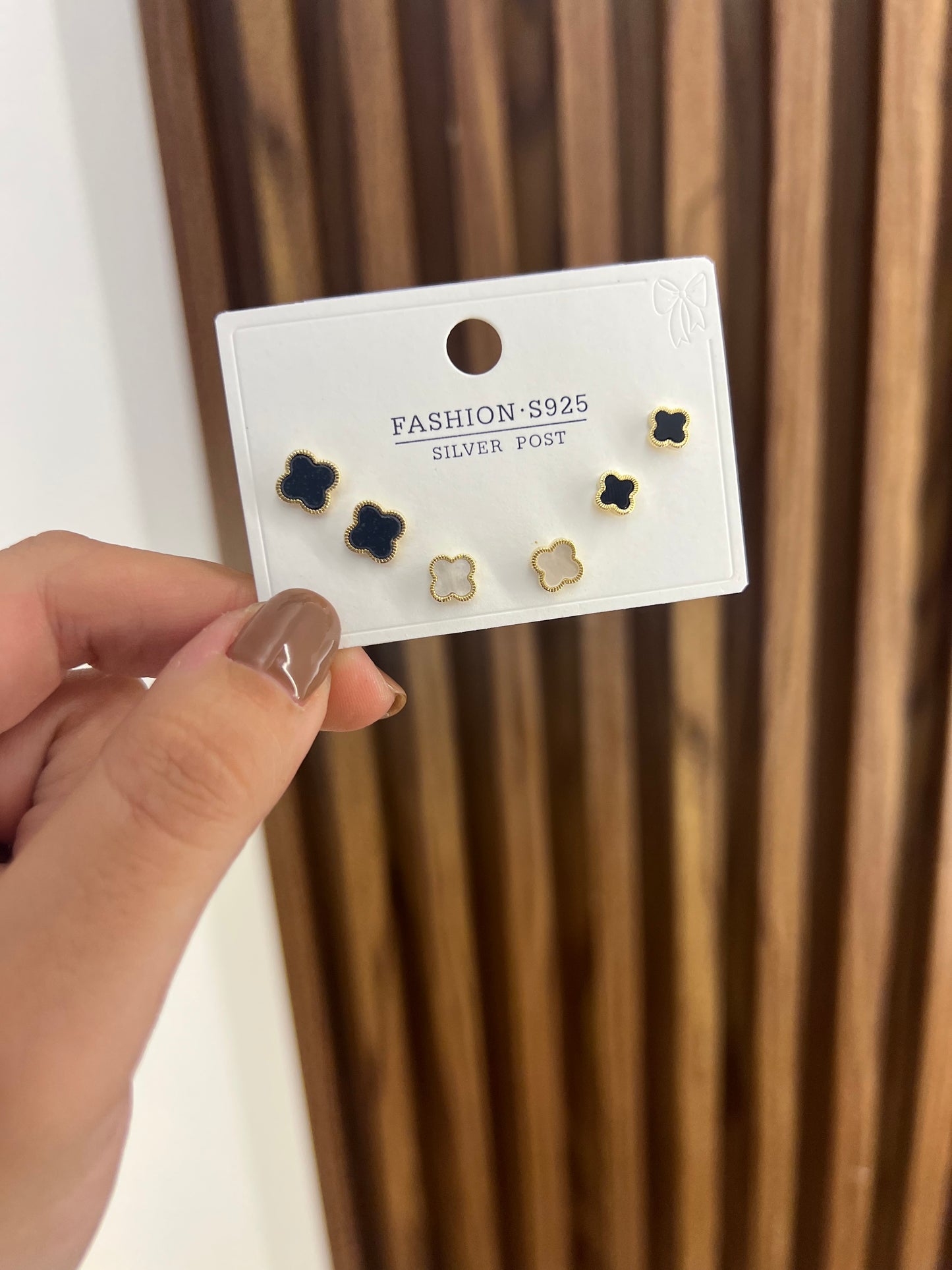 Topo trébol tamaño grande negro y blanco