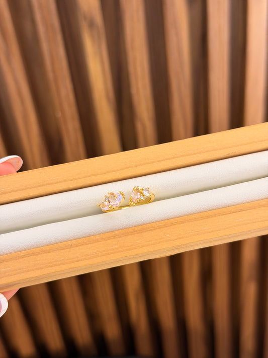 anillo cristales rosado