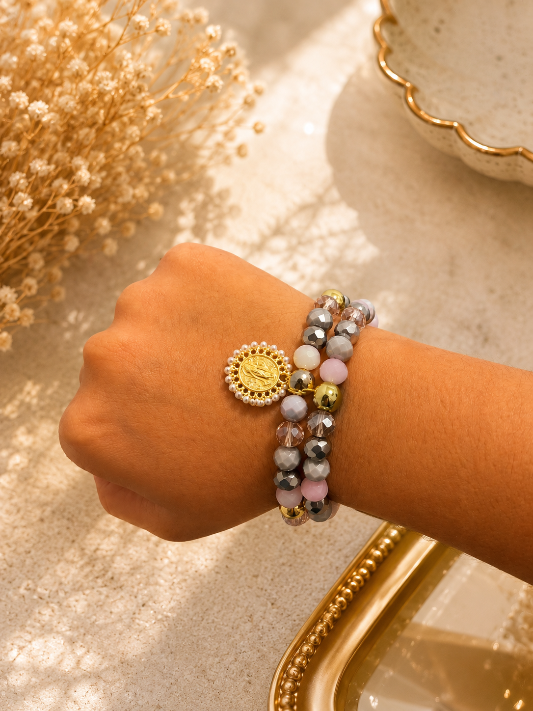 Pulsera doble muranos (dije SURTIDO)