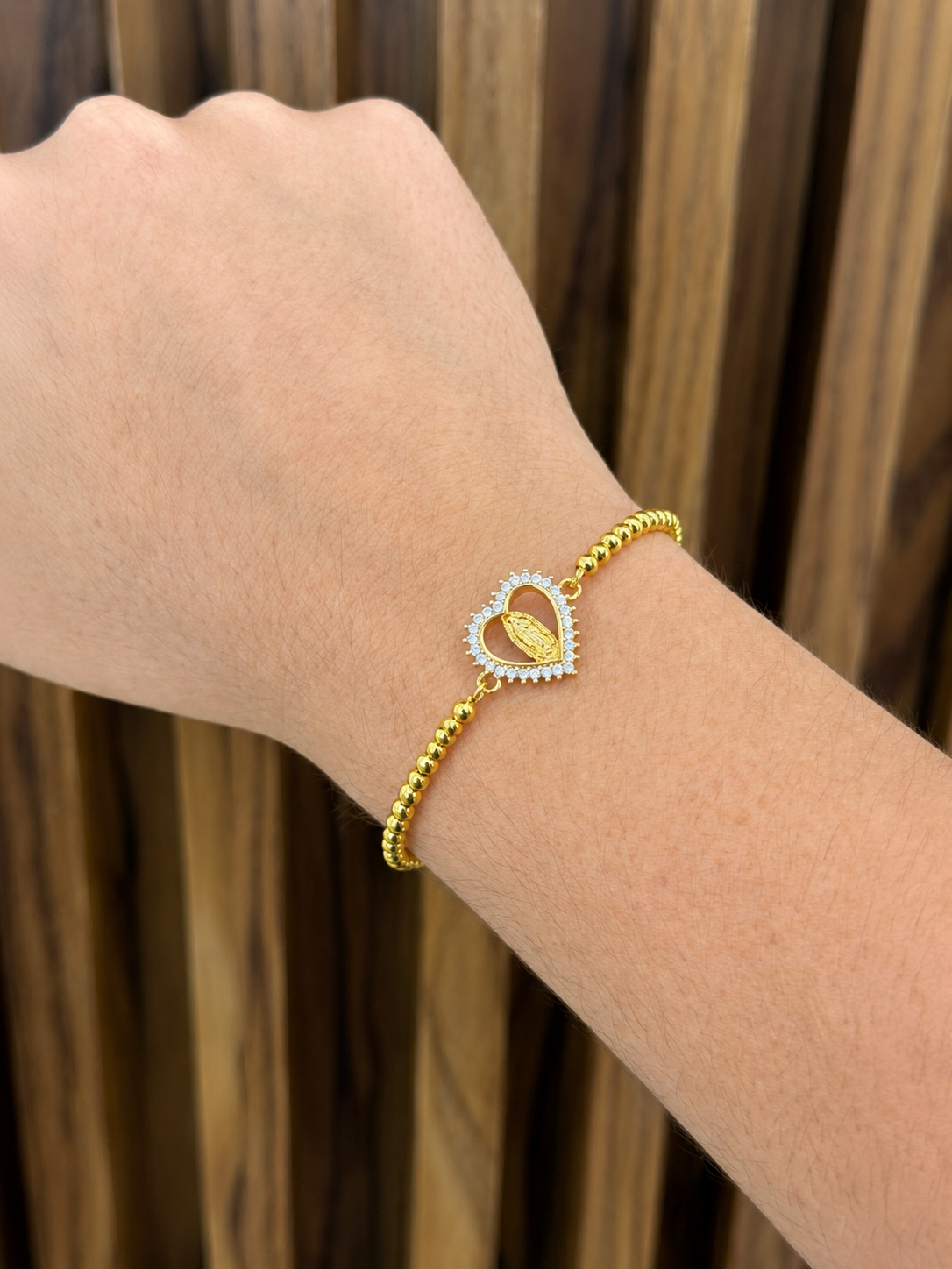 Pulsera virgen corazón