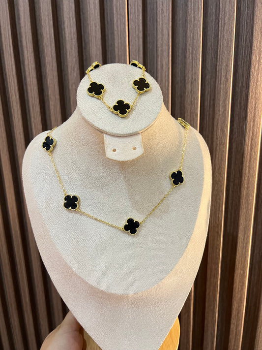 Choker o Pulsera 5 Trébol Rodio (escoge tu favorito)