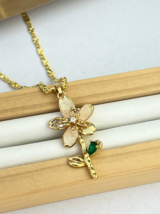 Cadena flor palo rosa