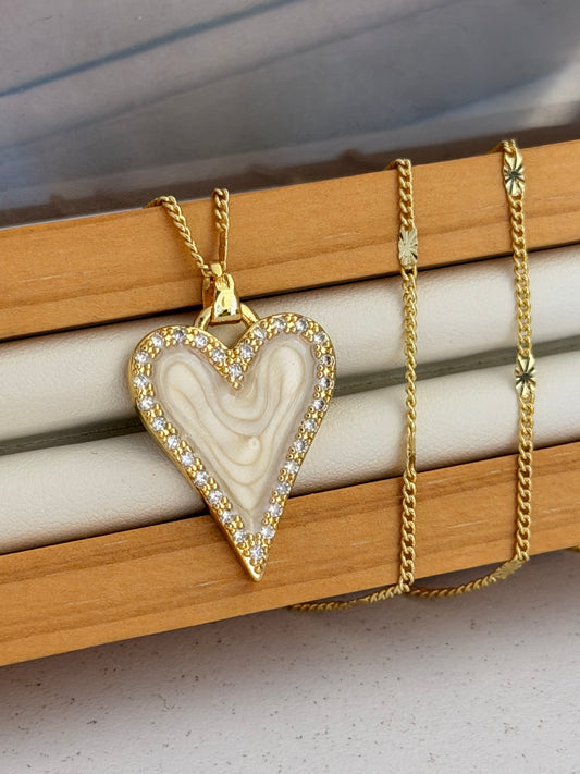 cadena corazon nacar