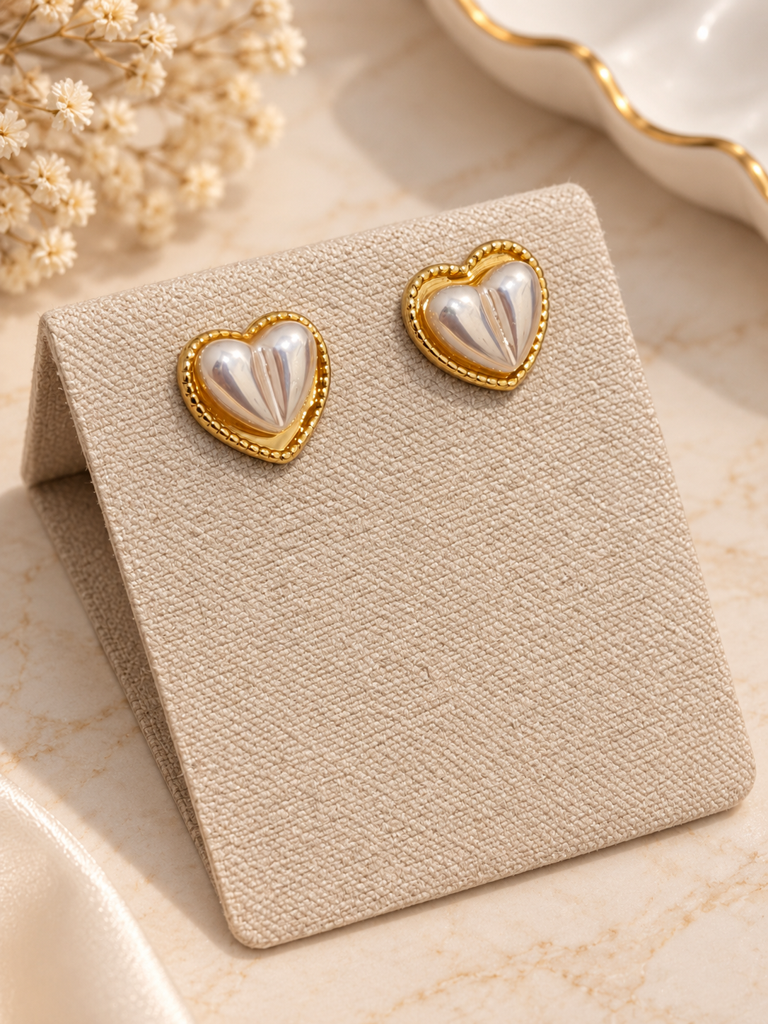 Topo corazón con perla mediano