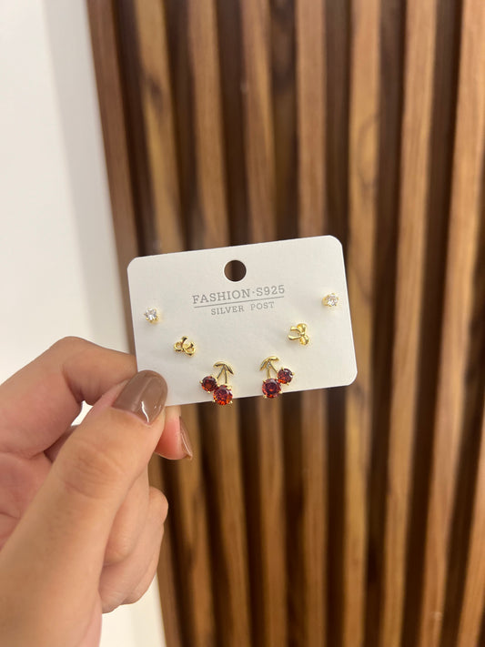 Set x3 cereza traslúcida