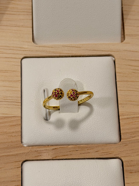 Anillo balines rojos