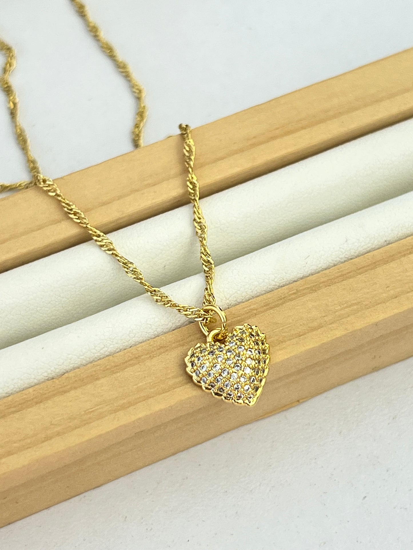 Cadena corazón mil circones mediano