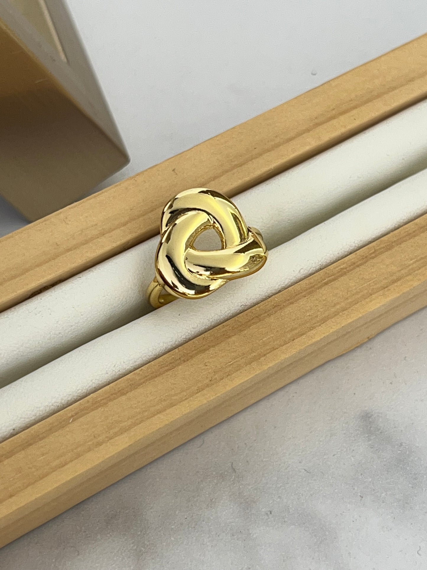 Anillo graduable rodio nudo grande