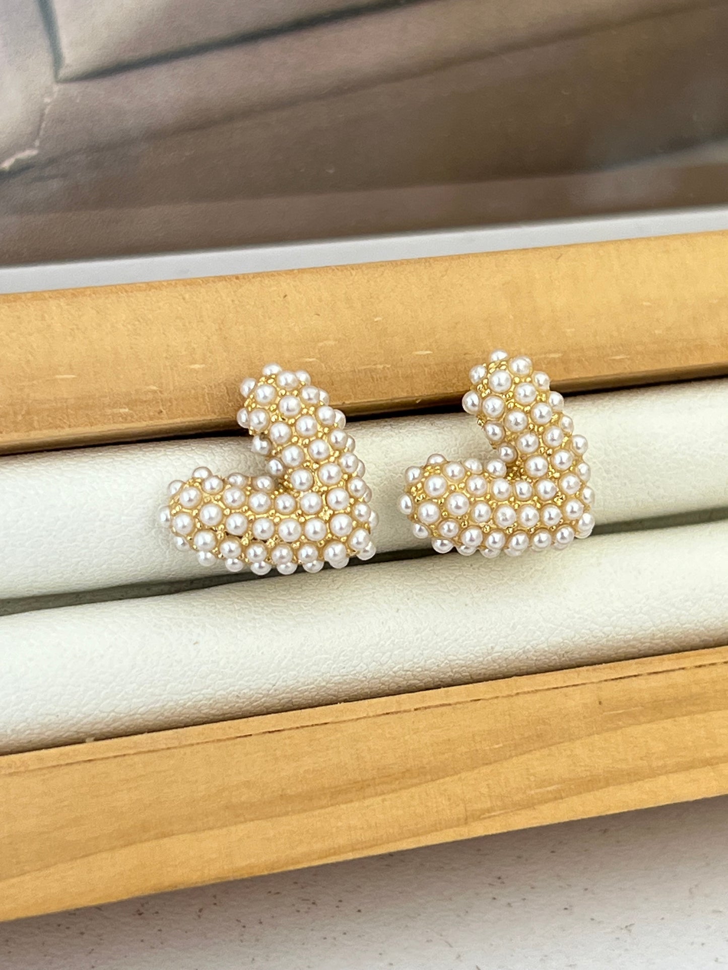 Topo corazón perlas