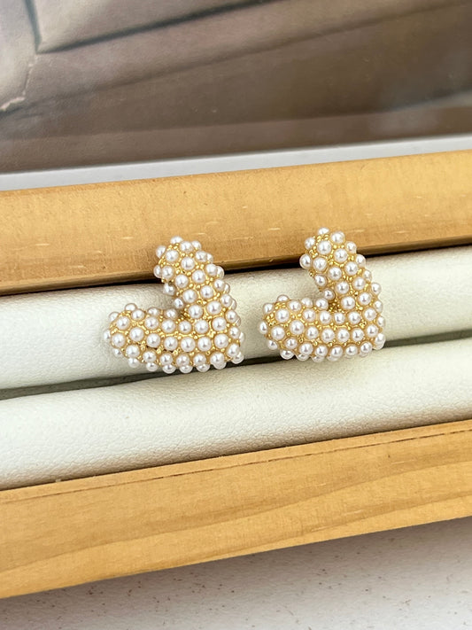 Topo corazón perlas