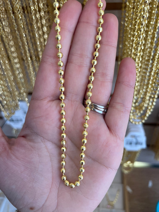 cadena rodio balin separado diamantado