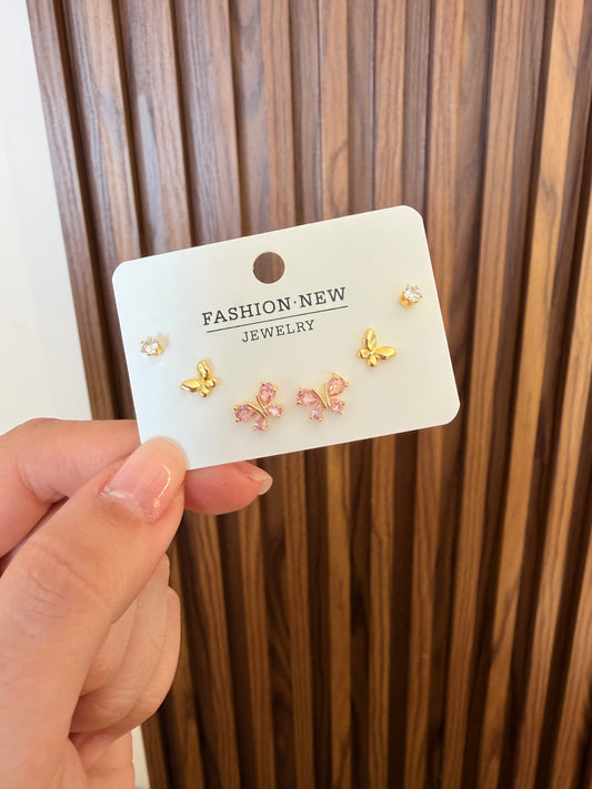 Set x 3 mariposa rosada