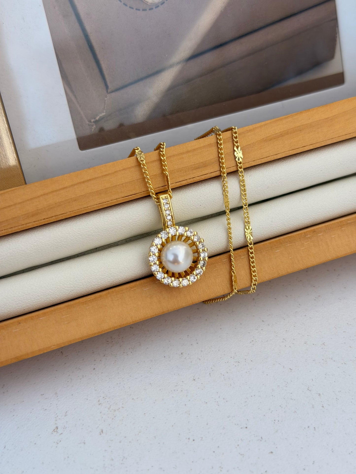 Cadena círculo perla Alicia