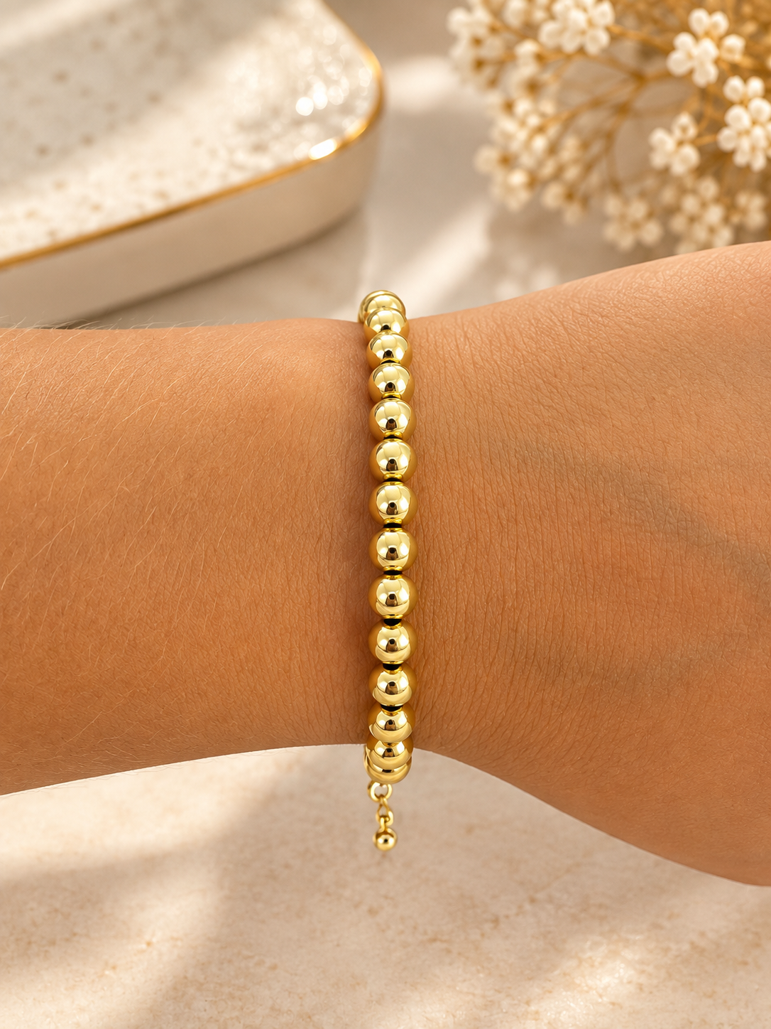 Pulsera balin dorado #6