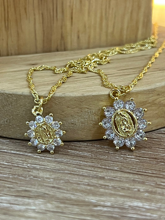 Cadena Guadalupe brillante (elige tamaño )