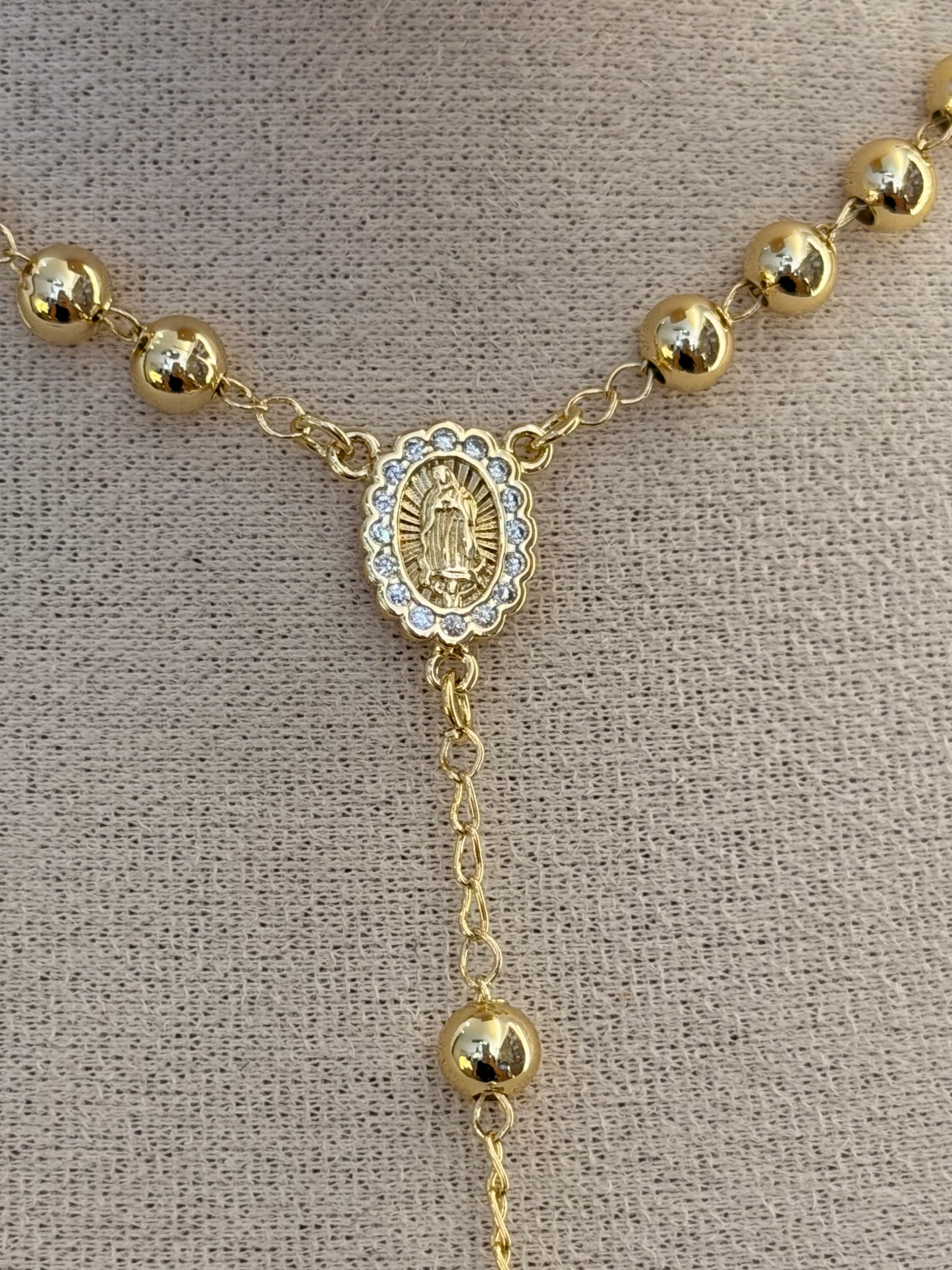 Camándula deluxe grande virgen brillante