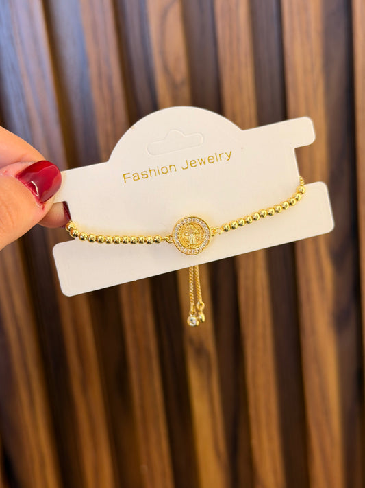 Pulsera san Benito brillante