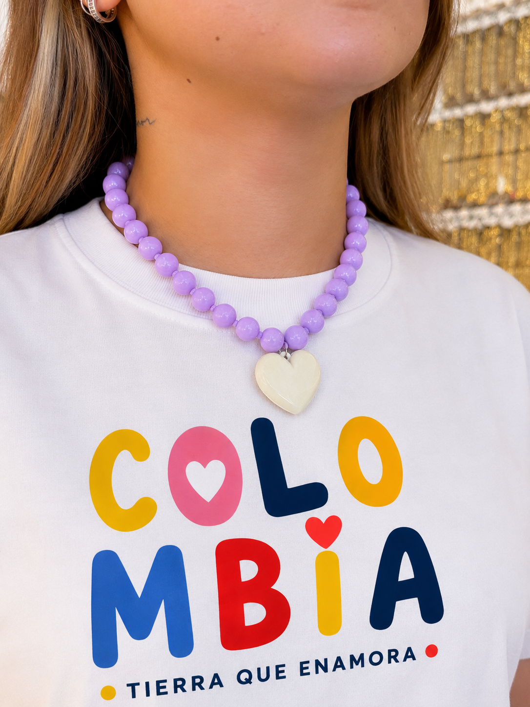 Collar confeti corazón