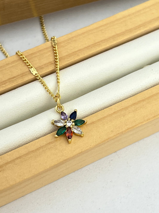 Cadena flore colores o verde pequeña