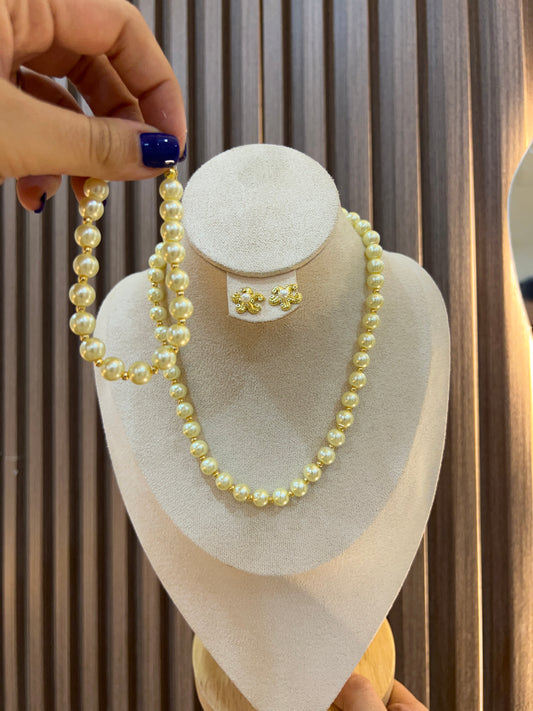 Set perla pulsera + collar perla ( no incluye topos)