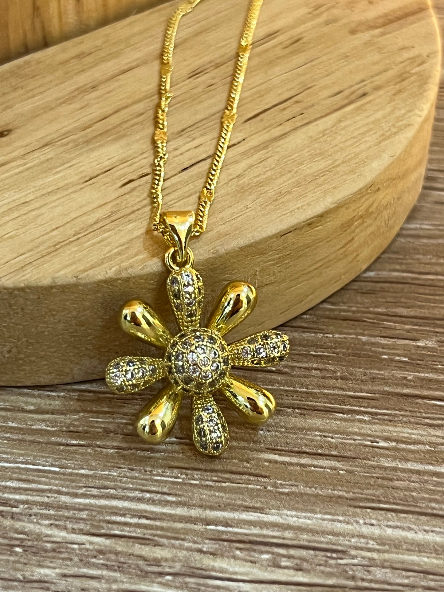 Cadena rodio flor grande