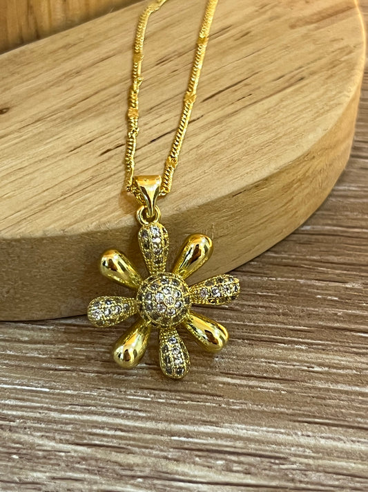 Cadena rodio flor grande
