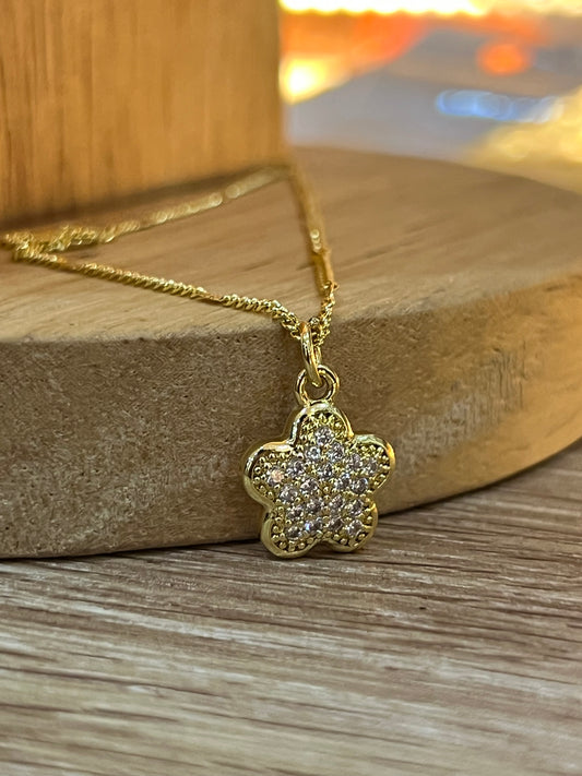 Cadena rodio flor mil brillantes