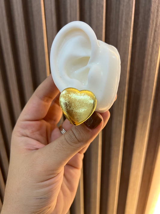 Arete Maxi topo corazón  rodio