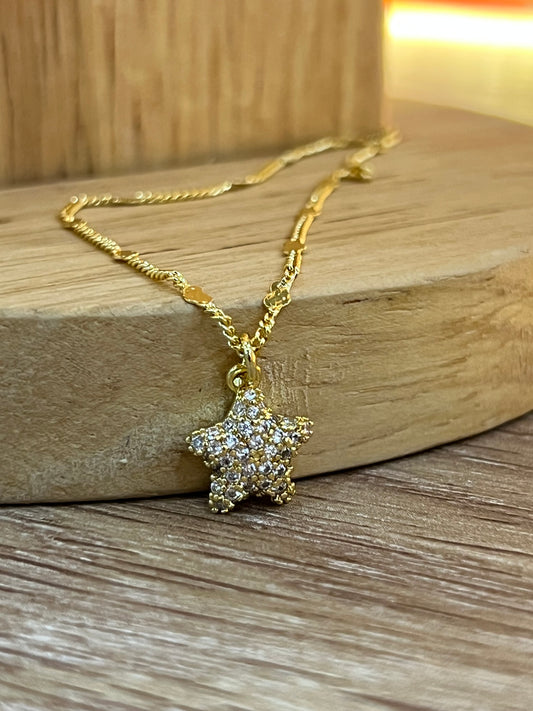 Cadena rodio estrella mini