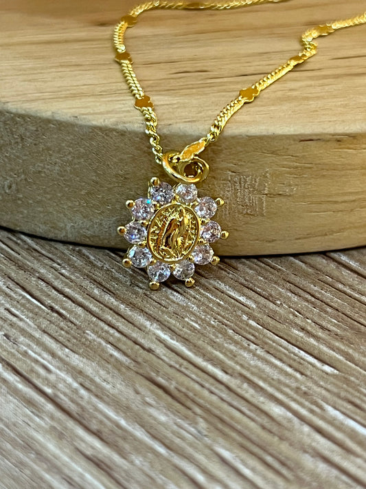 Cadena rodio virgen diamante