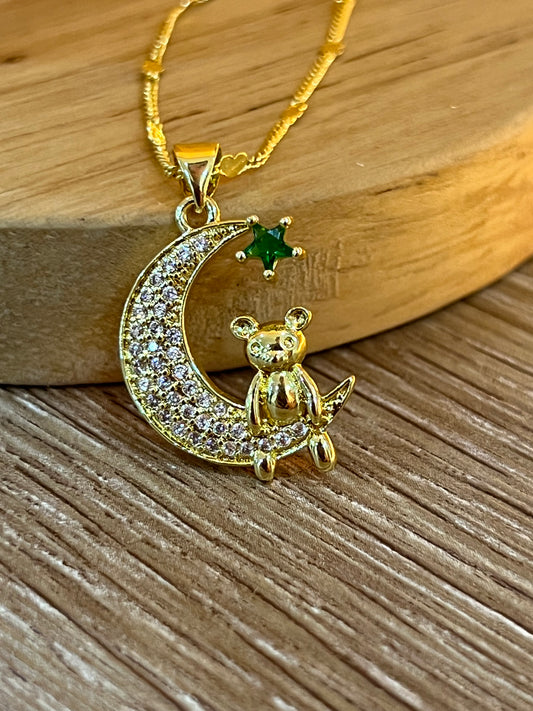 Cadena rodio osito luna